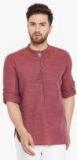 Even Mauve Woven Design Kurta Men