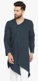 Even Navy Blue Solid Kurta Men