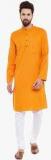 Even Orange Solid Kurta men