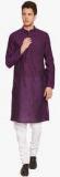 Even Purple Solid Kurta Men