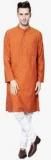 Even Rust Solid Kurta Men