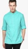 Even Solid Aqua Blue Kurta Men