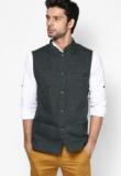 Even Solid Green Nehru Jacket Men