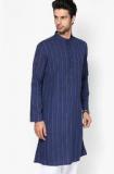 Even Striped Navy Blue Kurta men