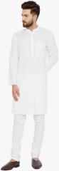 Even White Woven Design Kurta men