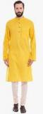 Even Yellow Solid Kurta Men