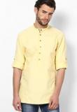 Even Yellow Solid Slim Fit Kurta Men