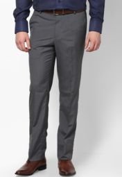 Excalibur Dark Grey Formal Trousers Men