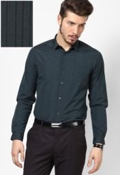 Excalibur Green Stripes Formal Shirt Men