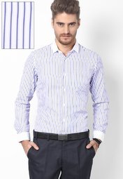 Excalibur Purple Stripes Formal Shirt Men