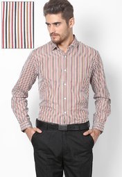 Excalibur Red Stripes Formal Shirt Men