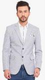 Exitplay White Striped Blazer Men