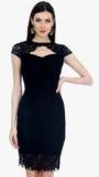 Faballey Black Colored Embroidered Bodycon Dress Women