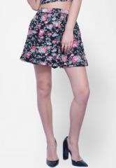 Faballey Black Floral Skirt women