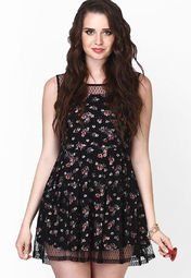 Faballey Black Printed Dresses Women