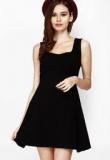 Faballey Black Solid Dress Women