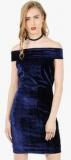 Faballey Navy Blue Solid Dress women