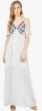 Faballey Off White Printed Maxi Dress Women