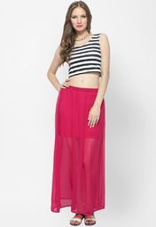 Faballey Pink Solid Skirt women