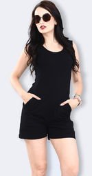 Faballey Sleeve Less Solid Black Jumpsuit women