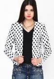 Faballey White Checks Fitted Blazer Women