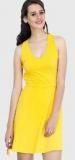 Faballey Yellow Colored Solid Skater Dress women