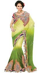 Fabdeal Olive Sarees Women