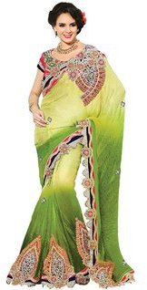 Fabdeal Olive Sarees women