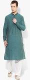 Fabindia Aqua Blue Solid Kurta men