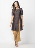 Fabindia Black & Golden Self Design Tunic Women