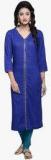 Fabindia Blue Embroidered Kurta Men