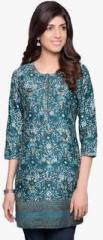 Fabindia Blue Printed Tunic women