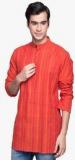 Fabindia Orange Solid Short Kurta men