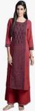 Fabindia Red Embellished Cotton Kurta women