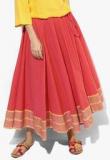 Fabindia Red Flared Cotton Skirt women