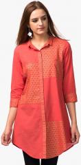 Fabindia Red Printed Tunic women