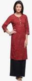 Fabindia Rust Printed Cotton Kurti Women