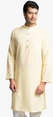 Fabindia Yellow Solid Regular Fit Kurta men