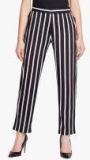 Fabnest Black Striped Regular Fit Coloured Pant Women