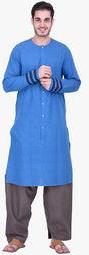 Fahd Khatri Blue Solid Kurta Men