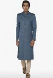 Fahd Khatri Blue Solid Long Jacket Men