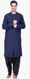 Fahd Khatri Navy Blue Solid Kurta men