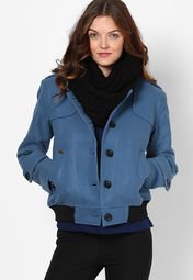 FAIRWIND Solid Light Blue Winter Jacket Women