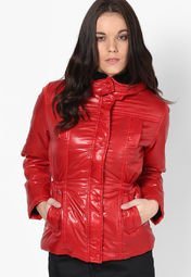 FAIRWIND Solid Pink Winter Jacket Women