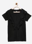 Fame Forever By Lifestyle Black Solid Casual Top Girls