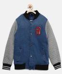 Fame Forever By Lifestyle Blue Colourblocked Denim Jacket Boys