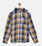 Fame Forever by Lifestyle Boys Yellow & Blue Regular Fit Checked Casual Shirt