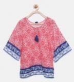 Fame Forever By Lifestyle Pink Printed Casual Top Girls