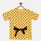 Fame Forever By Lifestyle Yellow Printed Regular Top Girls