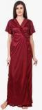 Fasense Maroon Solid Nightwear Set women